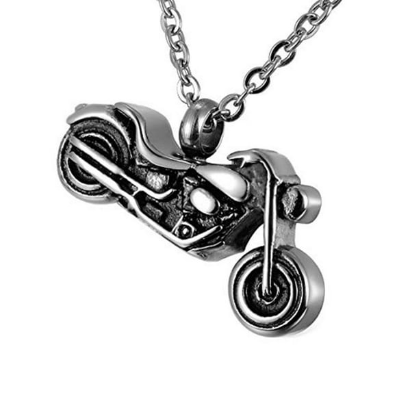 Motorcycle Urn Necklace for Ashes Motorcycle Rider Memorial Necklace Cremation Jewelry Urn Chain 